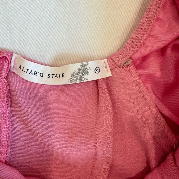 ALTAR'D STATE Anaya Puff Sleeve Dress Pink Size XS - Picture 3 of 4